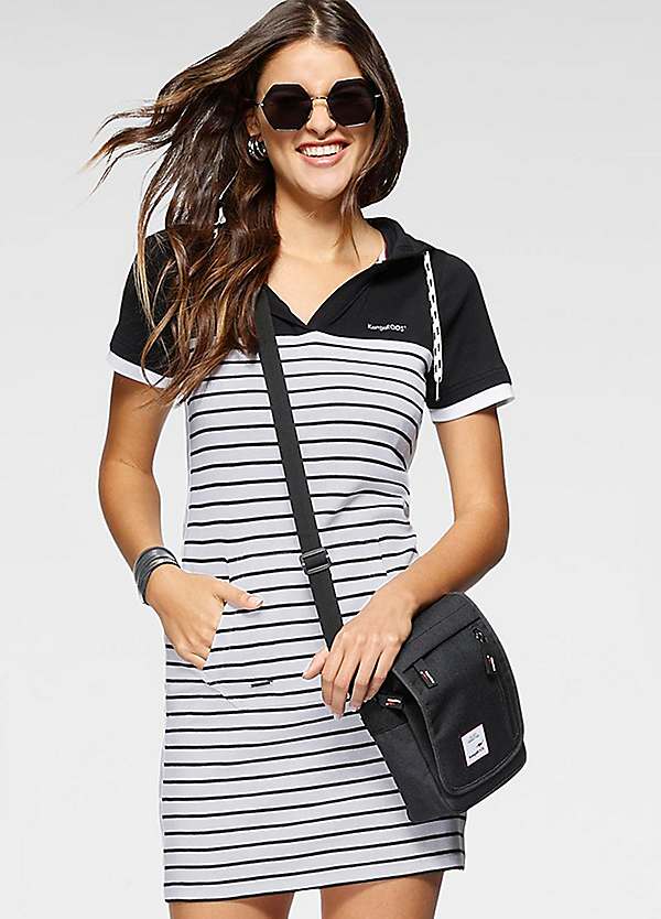 KangaROOS Hooded Striped Shirt Dress | Freemans