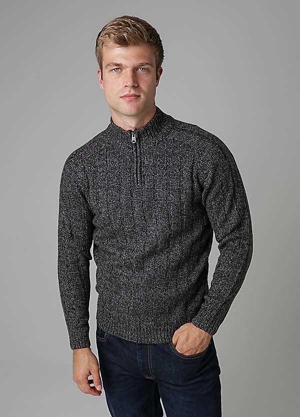 Kensington Eastside Quarter Zip Rib Knit Jumper | Freemans