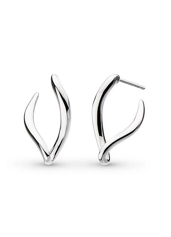Kit Heath Sterling Silver Entwine Twine Link Stud Hoop Earrings