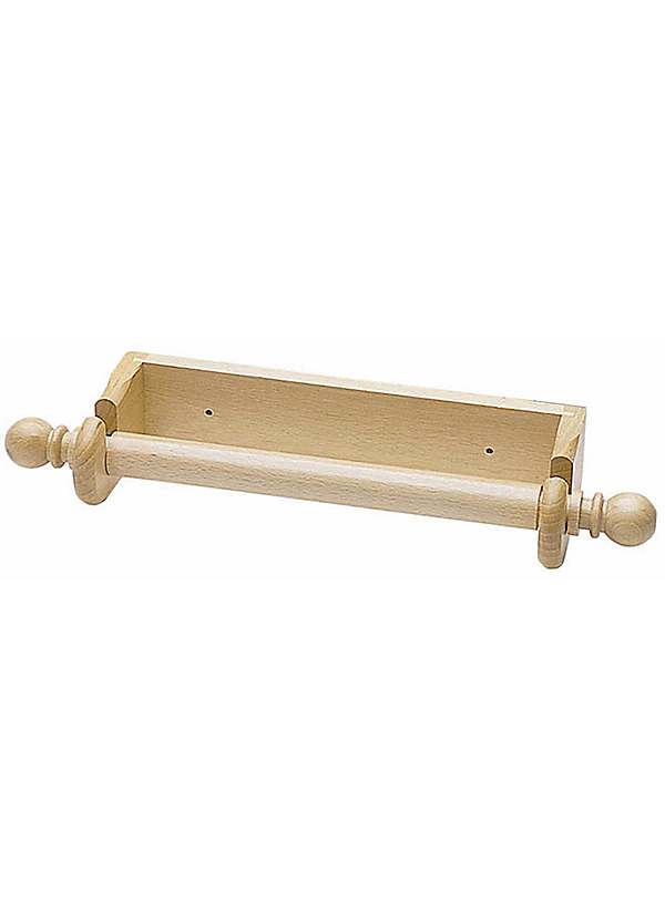 KitchenCraft Beech Wood Wall Mounted Paper Towel Holder Freemans