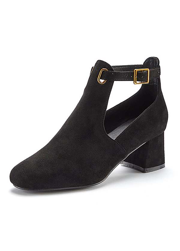 Cut out heeled ankle boots on sale