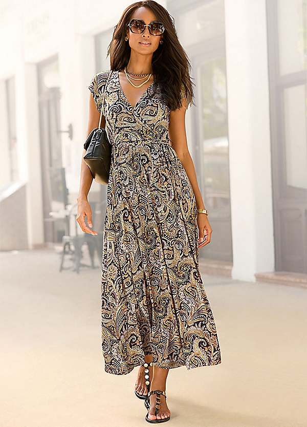 Top paisley pattern maxi dress Top Sale Black Friday