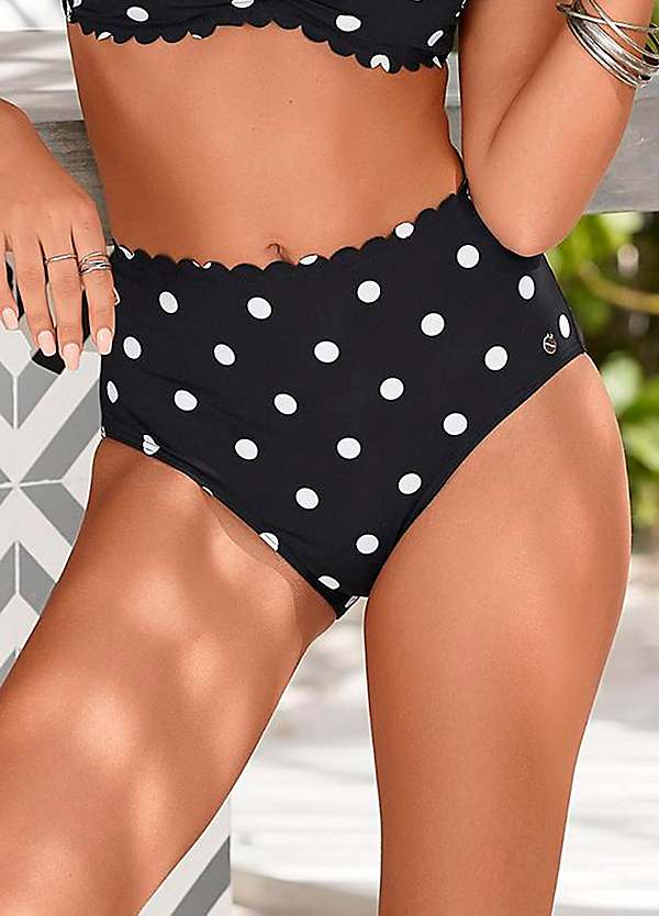 High waisted polka dot bikini bottoms on sale