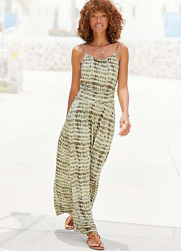 LASCANA Printed Spaghetti Strap Summer Maxi Dress | Freemans
