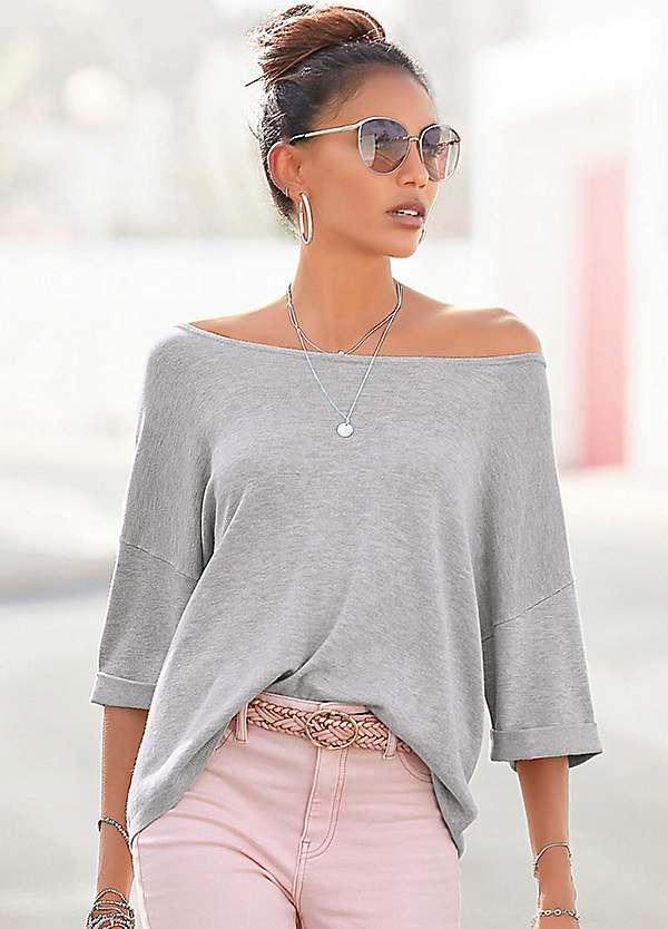 Fine knit off the shoulder jumper best sale