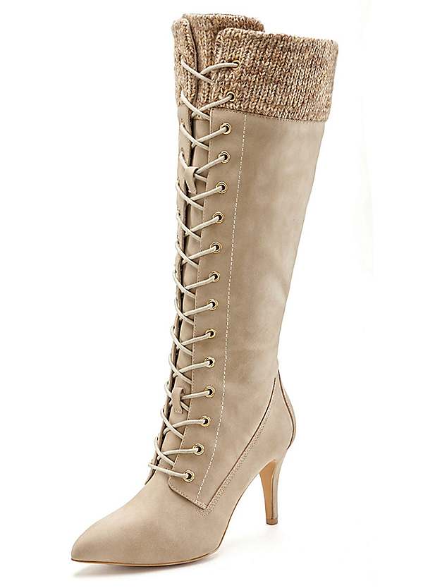 LASCANA Stiletto Heel Knee High Winter Boots Freemans