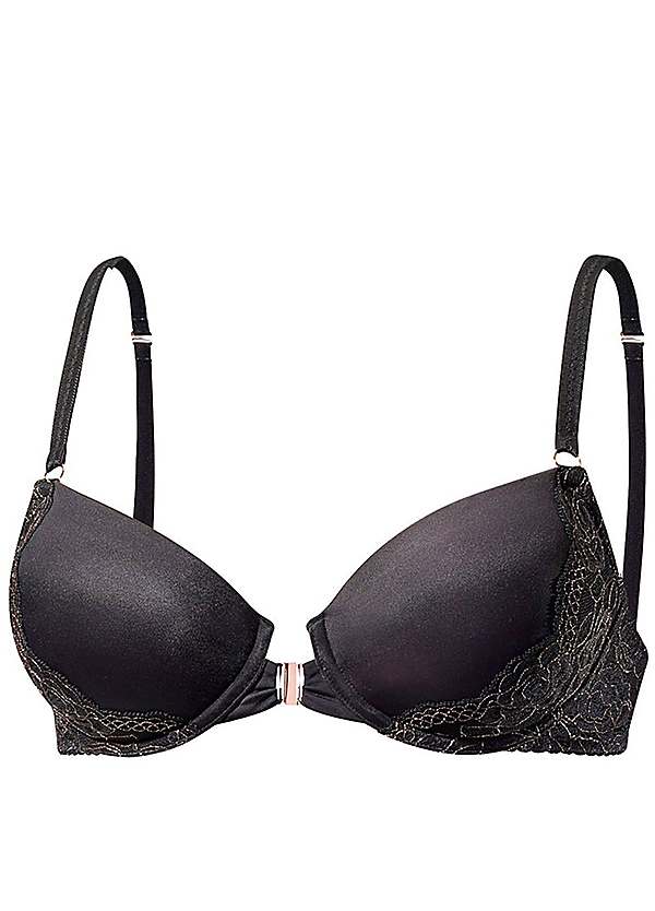 All That Glitters Underwired Front Fastening Longline Bra by Pour Moi