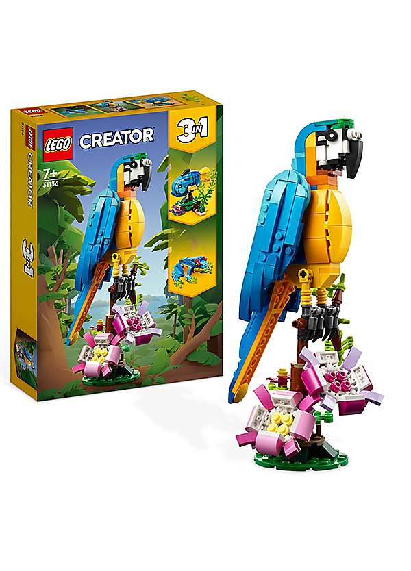 LEGO Creator 3 in 1 Exotic Parrot to Frog to Fish Animal Figures Building Toy Freemans