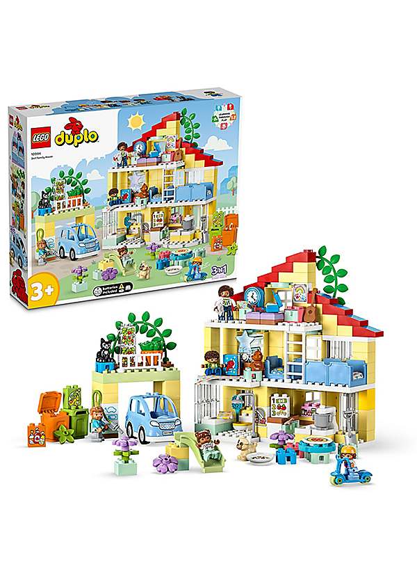 LEGO Duplo 3-In-1 Family House Set with Toy Car Freemans