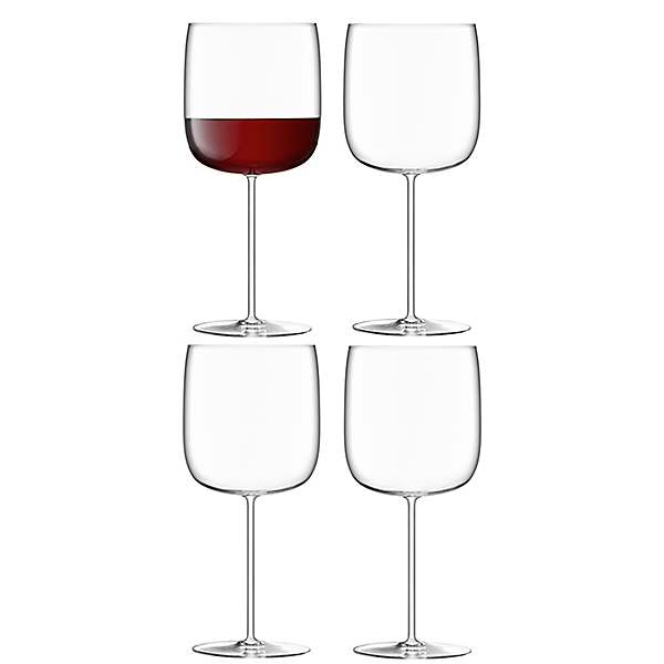 LSA International Borough Wine Glass 450 ml Clear, Set of 4, Dishwasher  Safe