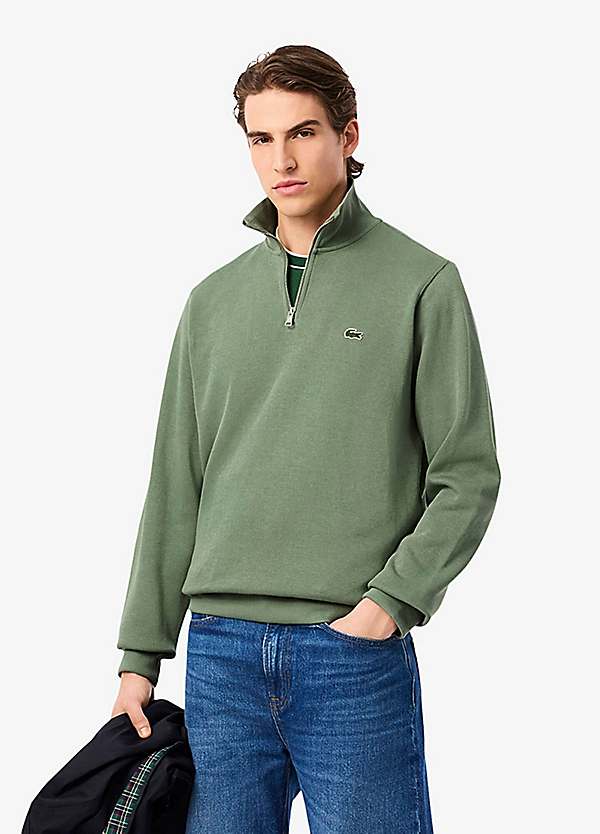 Lacoste Zip-Up High Neck Interlock Sweatshirt | Freemans