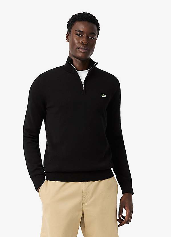 Lacoste Zipped High Neck Cotton Sweater | Freemans