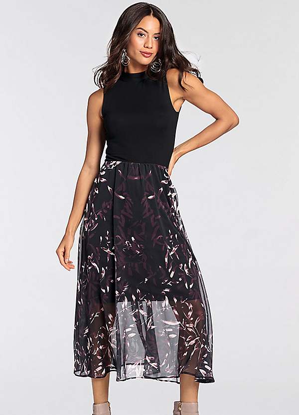 Laura Scott Floral Printed Chiffon Dress Freemans