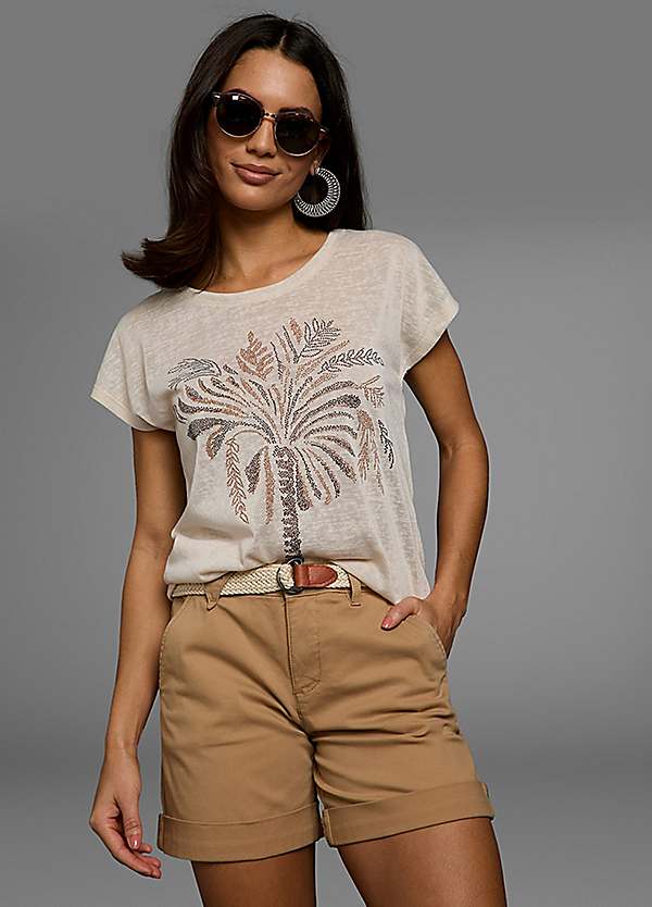 Laura Scott Palm Tree Print Short Sleeve T-Shirt | Freemans