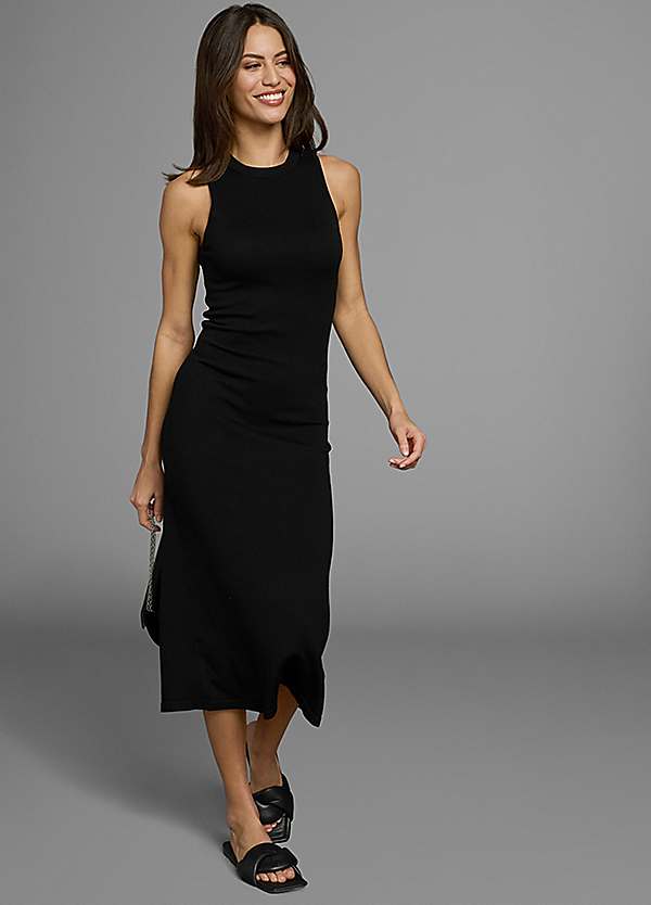 navy midi knit dress Chan Ottoman-Knit Dress Navy / Regular / L