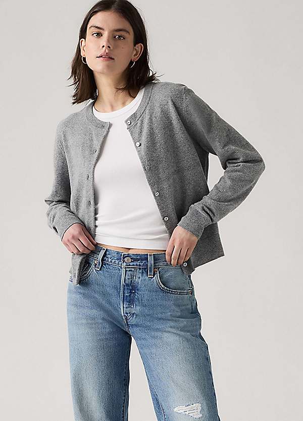 Levi's Tara Grey Super Soft Knitted Cardigan | Freemans