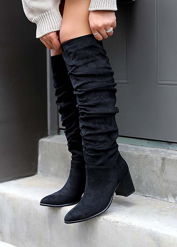 Suede high heel boots online