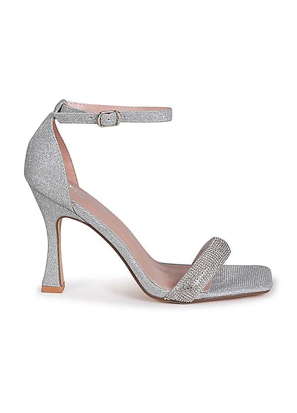 Glittering embellished high heeled clearance sandals