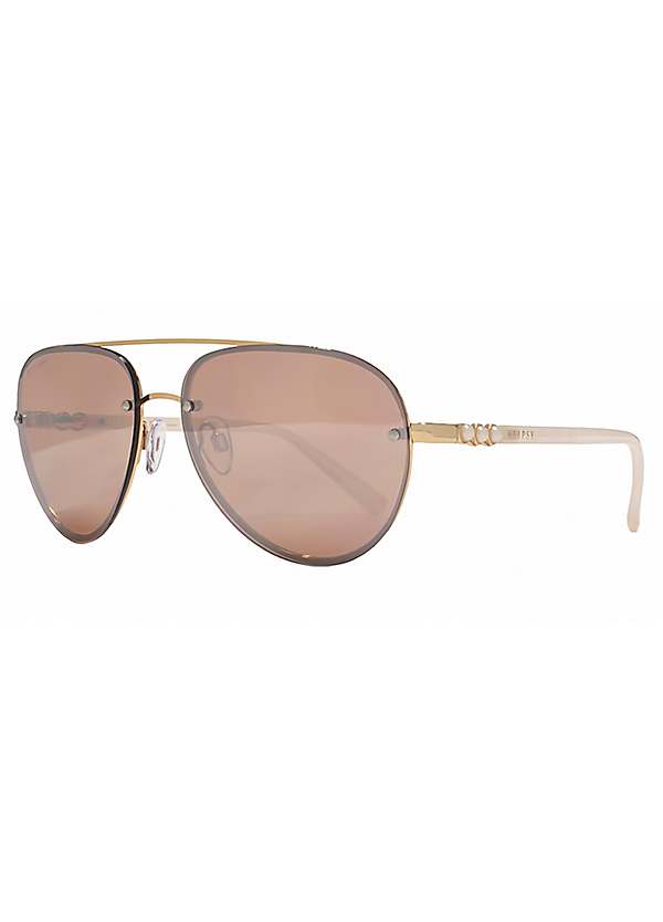 Lipsy D Frame Mirrored Sunglasses with Pearl Trims