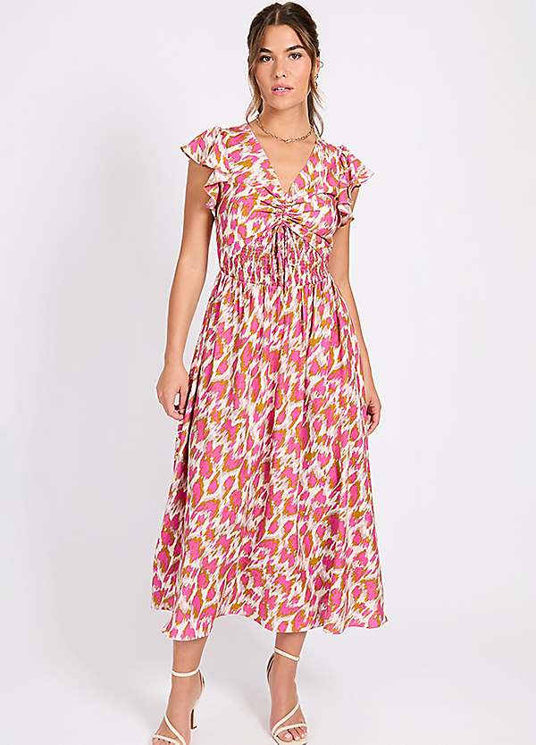 knee length dresses for ladies Boat Neck Drawstring Midaxi Dress – Will & Well main image 0