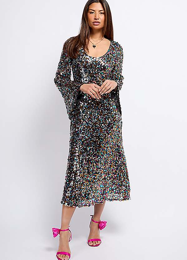 Little Mistress Multi Sequin Midaxi Dress by Vogue Williams Freemans