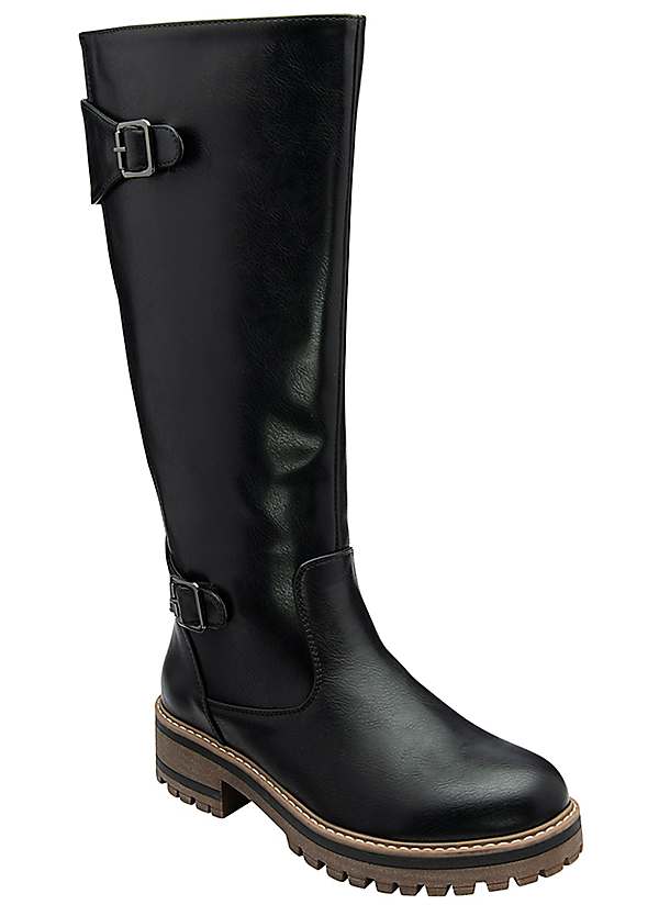 Lotus Jackal Black Knee High Boots Freemans