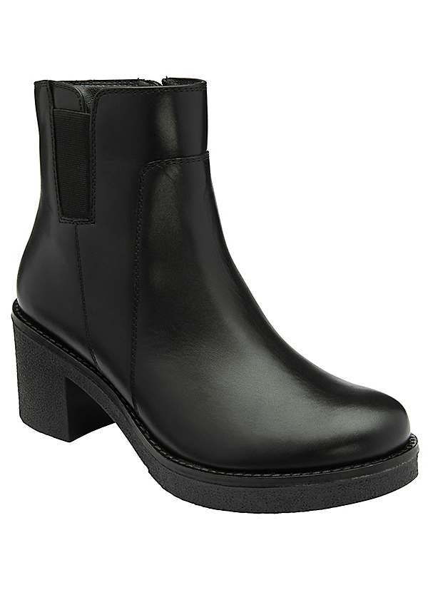 Lotus Lenora Black Leather Ankle Shoe Boots Freemans