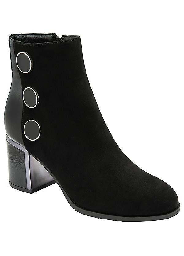 Lotus Stevie Black Heeled Boots Freemans