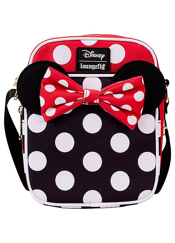 Loungefly Disney Minnie Rocks the Dots Nylon Passport Crossbody Bag Freemans