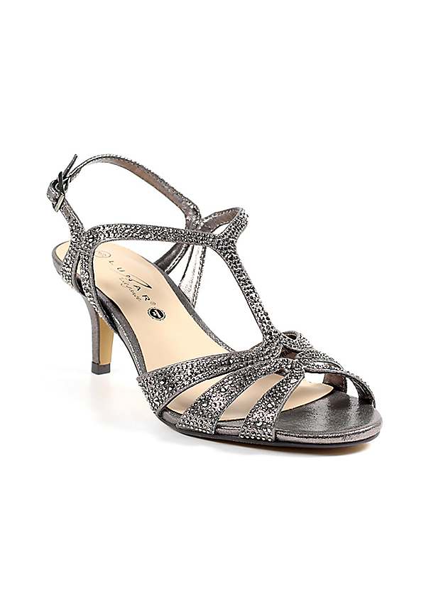 Lunar Francie Wide Fit Pewter Gemstone Sandals Freemans