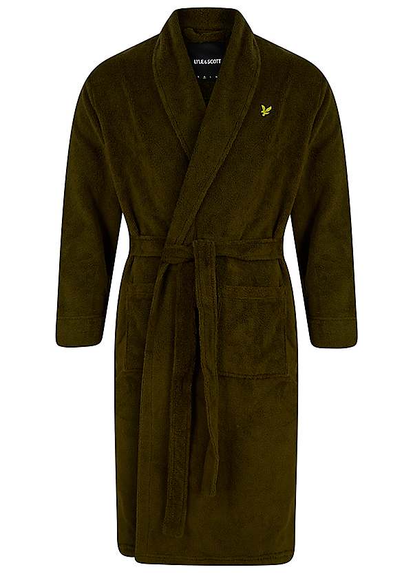 Lyle & Scott Men's Lucas Bathrobe - Dark Olive | Freemans