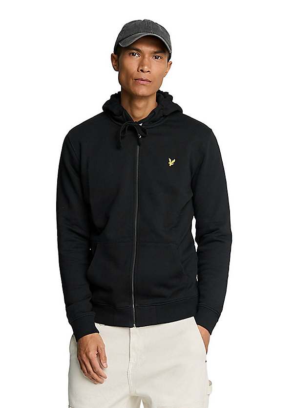 Lyle & Scott Mens Black Full Zip Hoodie | Freemans