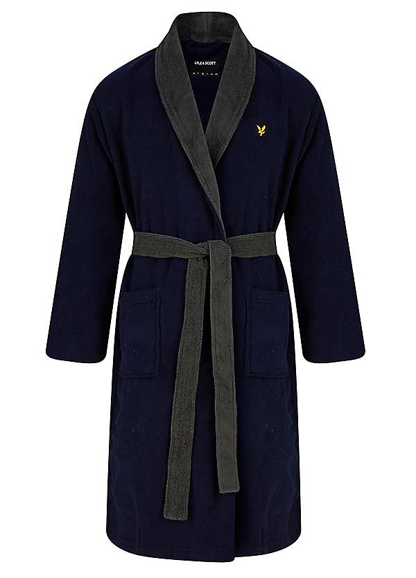 sachin and babi light blue dress Men's Embroidered Luxury Fleece Robe