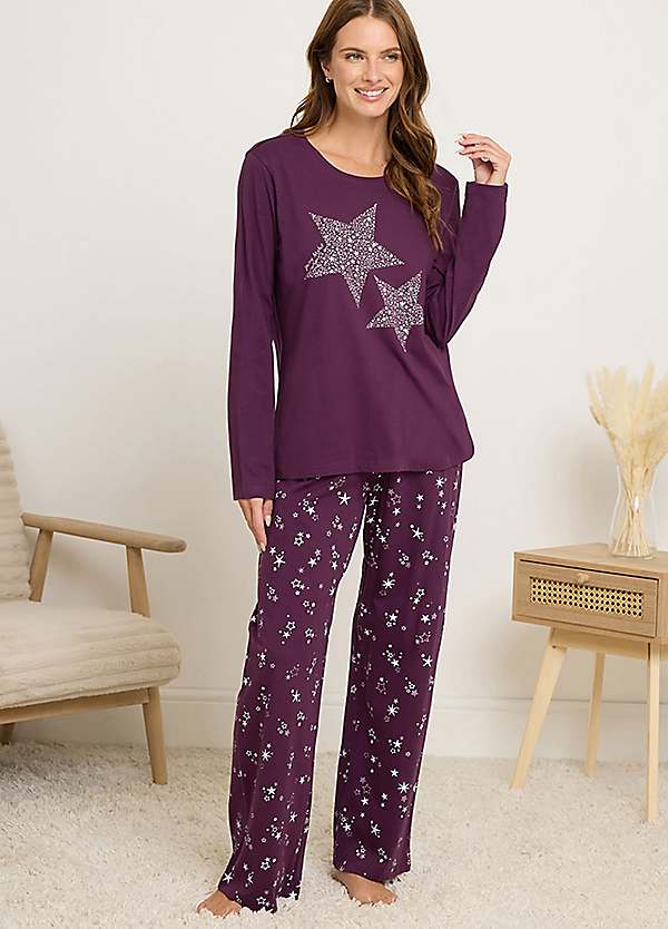 M&Co 'Starry Night' Wide Leg Pyjama Set Freemans