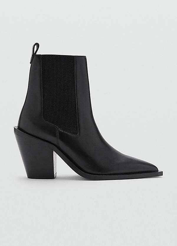 Mango Black Tex Ankle Boots Freemans