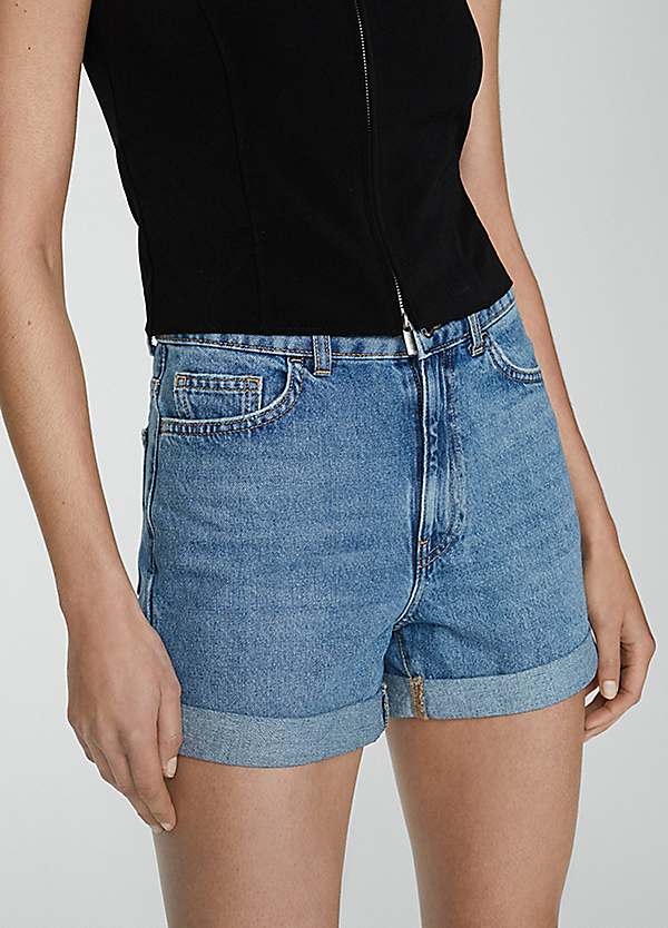 Mango Blue Mom Denim Shorts Freemans - Main Image