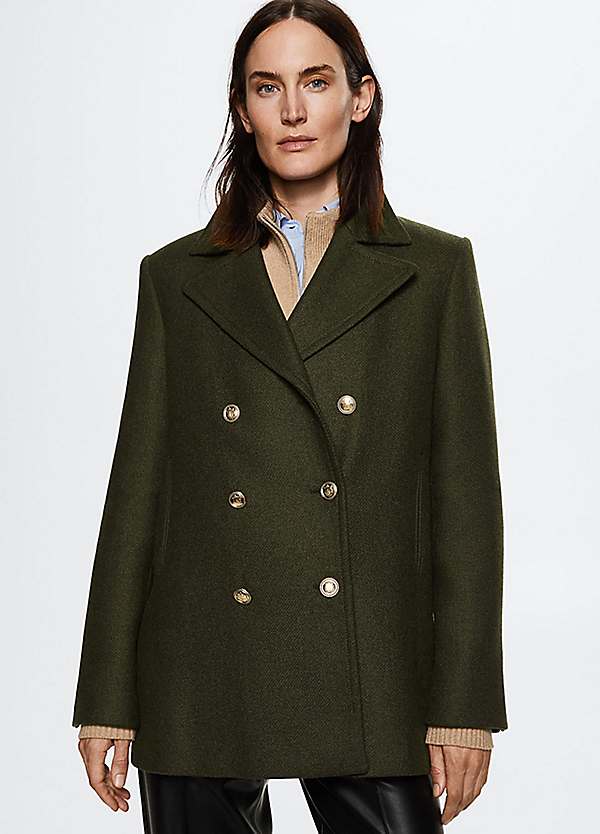 Mango green outlet coat