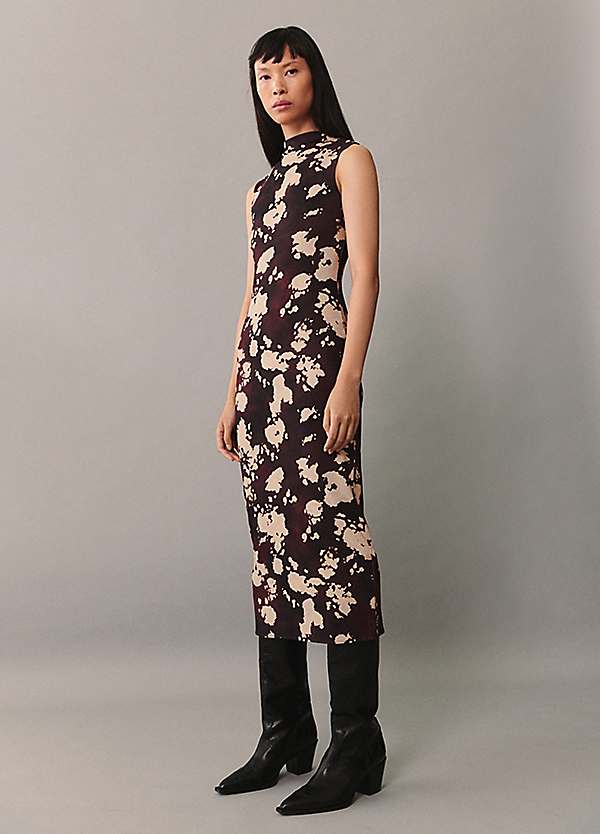 Mango Colti Brown Printed Midi Dress | Freemans