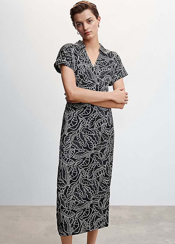 Mango Crossover Printed Midi Dress | Freemans Mango Crossover Printed Midi Dress | Freemans