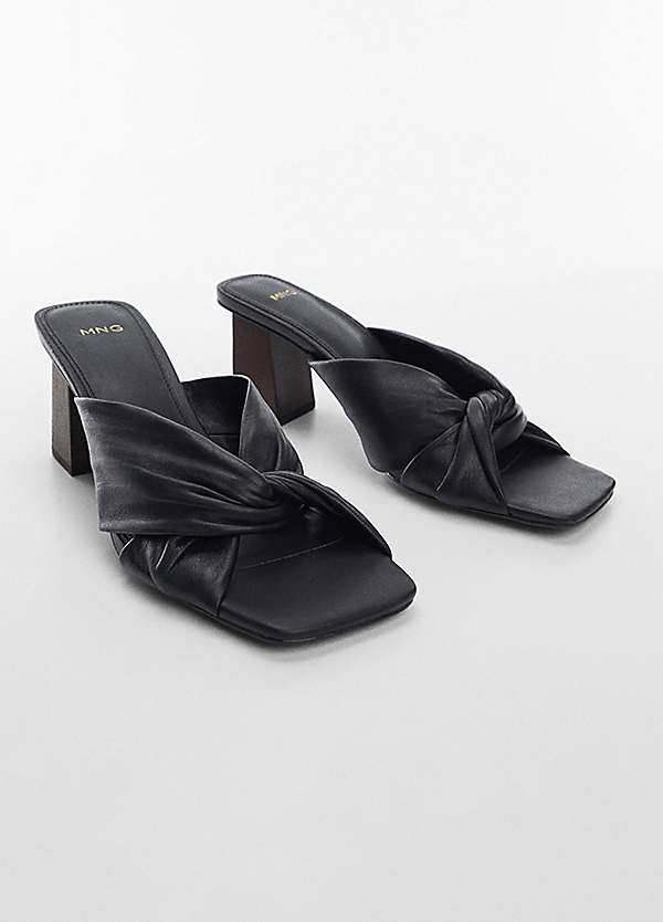 Mango heel leather mules hot sale