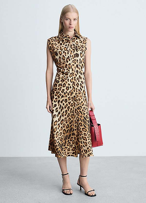 Mango Miriam2 Leopard Print Shirt Dress | Freemans