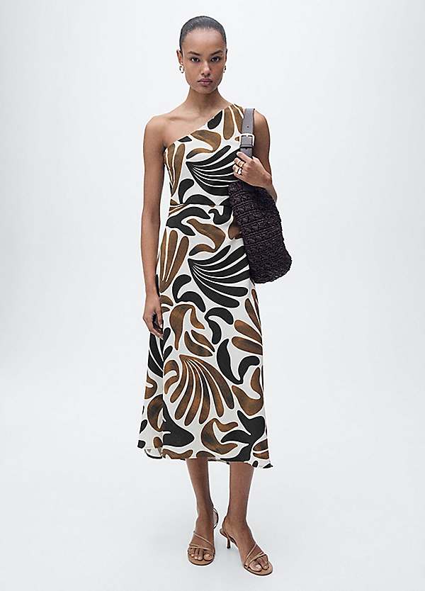 Mango Nata One Shoulder Dress | Freemans
