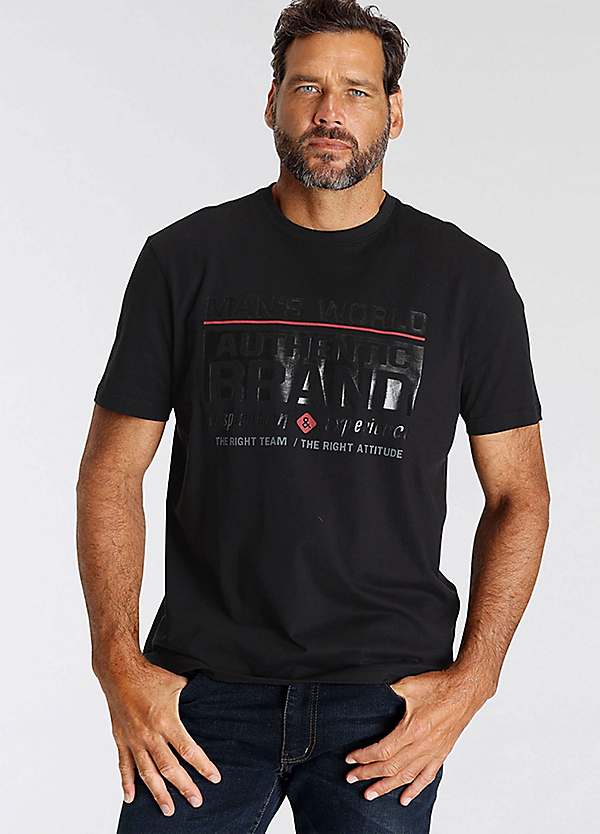 Man “ World”Tシャツ Man's World Logo Print T-Shirt | Freemans