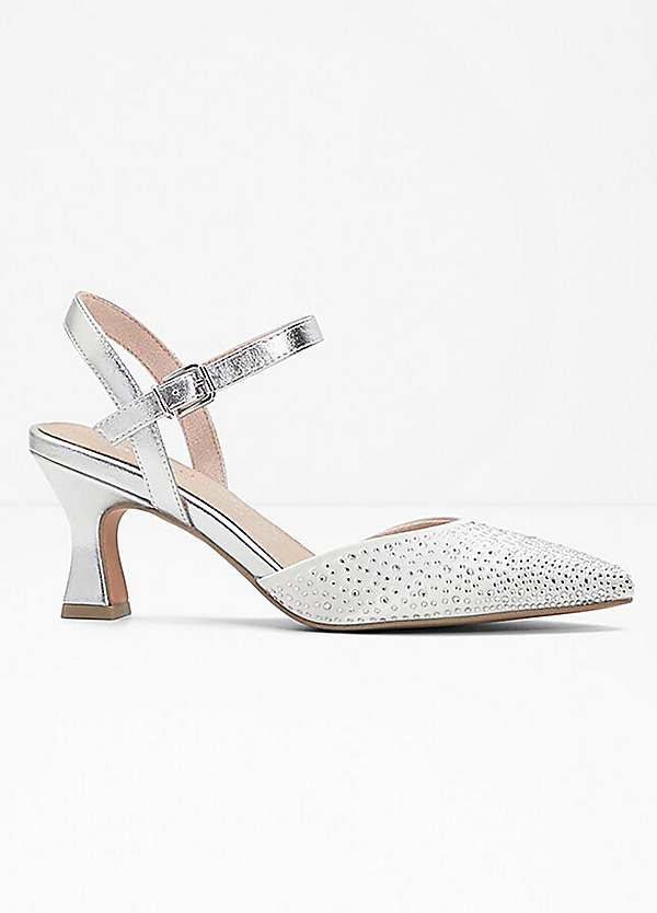 Silver diamante shoes online