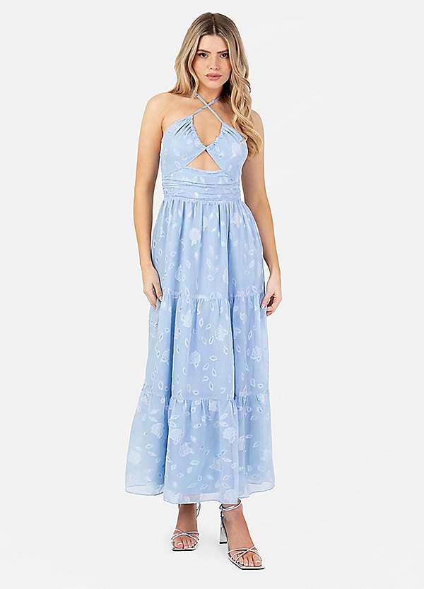 Maya Deluxe Cross Over Halter Neck Midaxi Dress Freemans