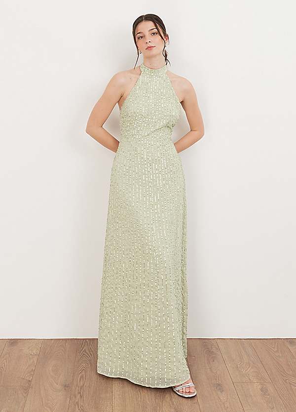 green emerald velvet dress Audrey embellished velvet open-back maxi dress main image 1