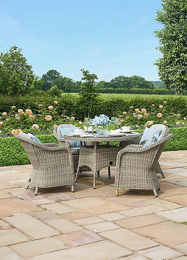 Maze Oxford Seat Round Dining Set with Heritage Chairs Freemans