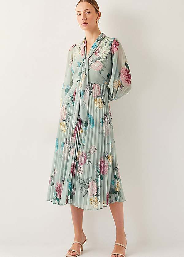 Monsoon Agnes Floral Pleated Midi Dress | Freemans