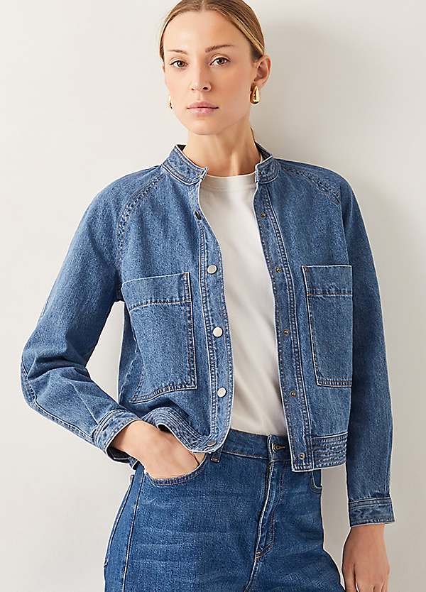 Monsoon Binky Crop Collarless Denim Jacket | Freemans