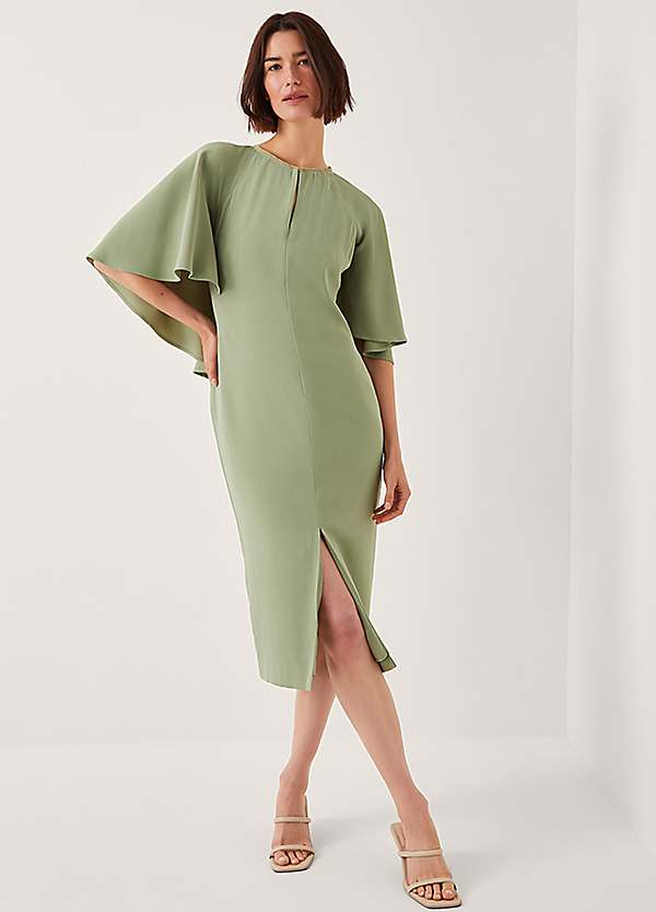 Monsoon Cassandra Cape Sleeve Midi Dress | Freemans